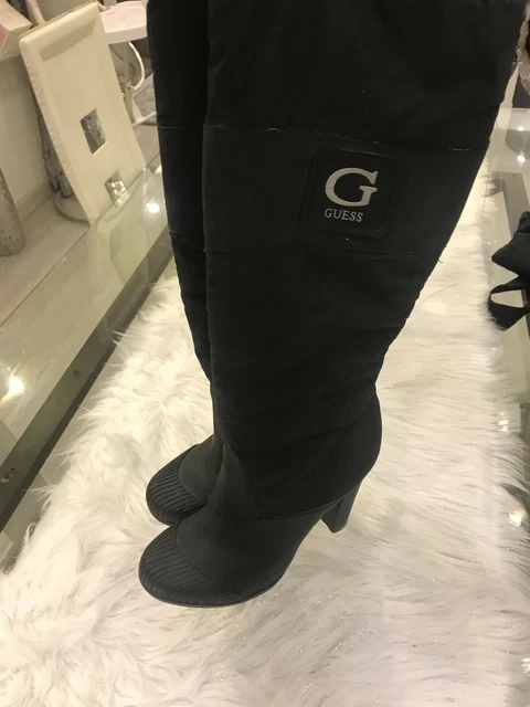 Bottes Guess Noires Matelassées Femme - Taille 35 - Fourrure Intérieure - Occasion