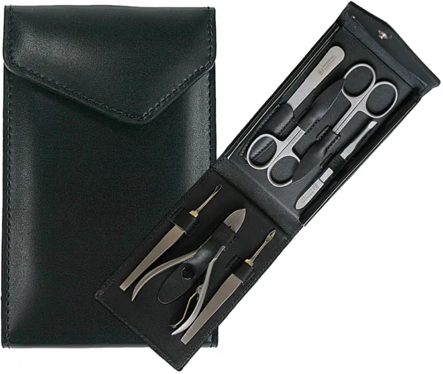 Leather & Stainless Steel - Richard Jäger Manicure Set Case Men's Nail Nippers 2