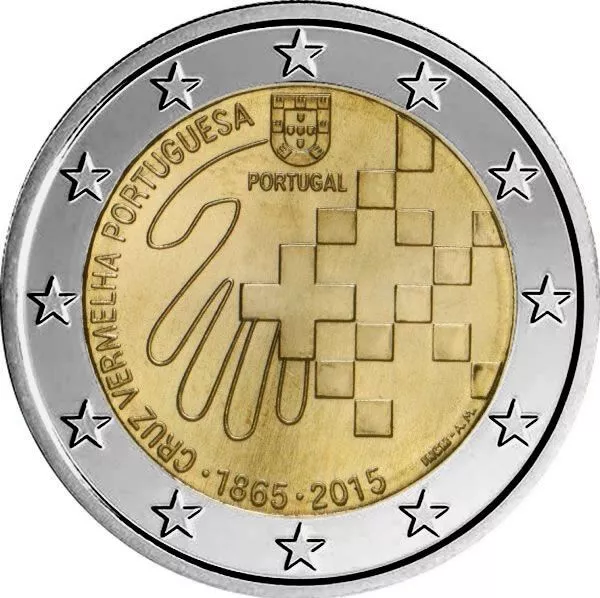 Portugal 2 Euros Commémo. PORTUGAL 2015 - Croix Rouge