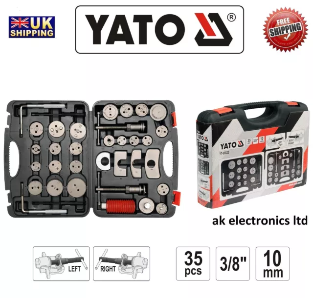 YATO PROFESSIONAL Brake Disc Pad Caliper Clamp Service Tool Left Right Kit 35pcs