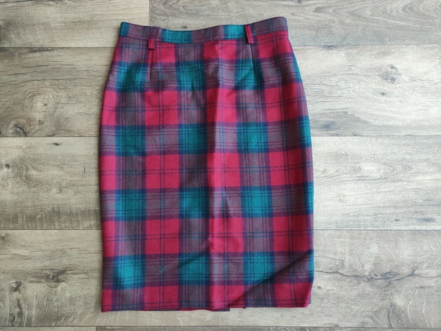 Tartan Jupe Femme Laine Fabriquées En Italie Motif Écossais Vintage 80/90S