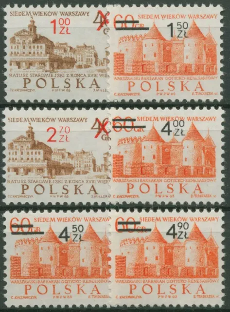 Polen 1972 Warschau Bauwerke MiNr.1600/01 mit Aufdruck 2195/00 postfrisch