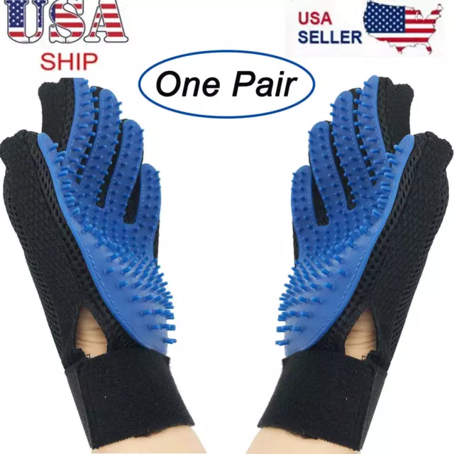 Pet Hair Brush Dog Cat Comb Gloves Grooming Remover Mitt Fur Massage DeShedding
