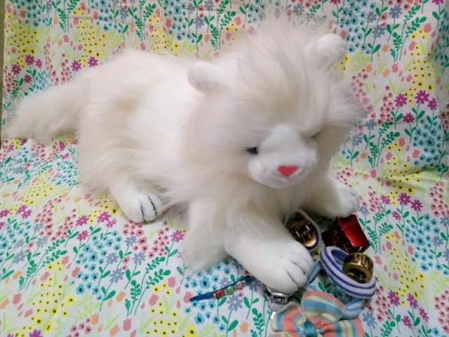 Stuffed Animal Soft Fur Plush Long white Hair Cat toy Gift For Kids unisex