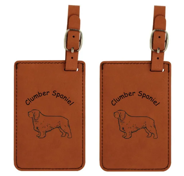 L2152 Clumber Spaniel Luggage Tags 2Pk FREE SHIPPING 200 Breeds Available