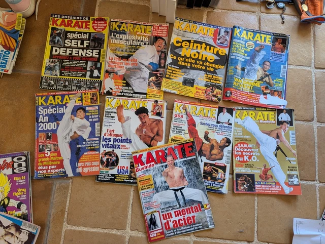 Lot De 9 Magazines Et Revues Anciens Karaté Bushido Des Années 1990-2005, Arts Martiaux
