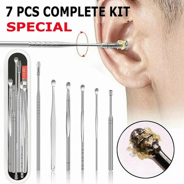 Nuevo extractor de orejas eliminación de cerumen limpieza 7 piezas/juego de repuesto