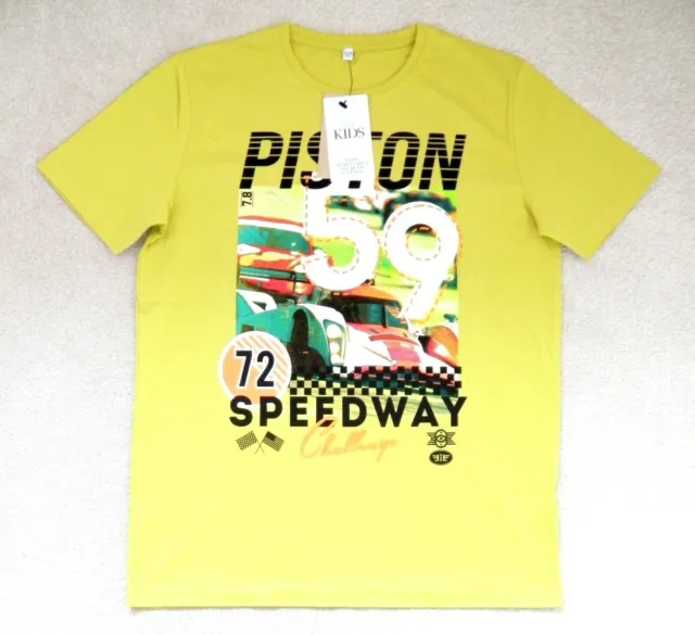 Bnwt Boys M&S Speedway T-Shirt 13-14 Yrs New Summer Holiday Top Shorts Yellow