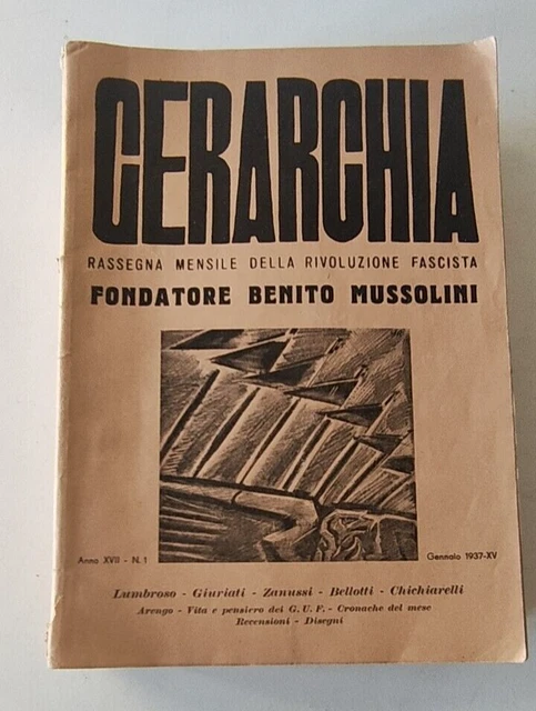 Rivista Propaganda fascista Gerarchia Benito Mussolini 1937 Annata completa 12 v