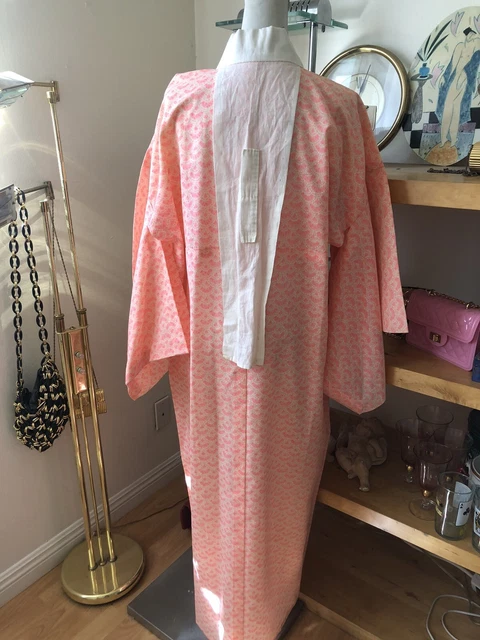 Vintage Japanese Juban kimono Wool  Women's NagaJuban Kimono Robe 3