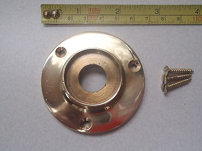 A Plain Cast Brass Door Knob Back Plate Rim Lock / Glass Knobs  60 Mm Diameter