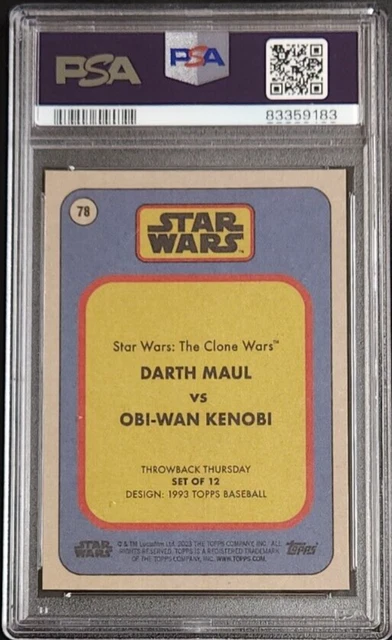 Darth Maul vs Obi-Wan 2023 Topps Throwback Thursday Star Wars #78 PSA 10 GEM MT 2