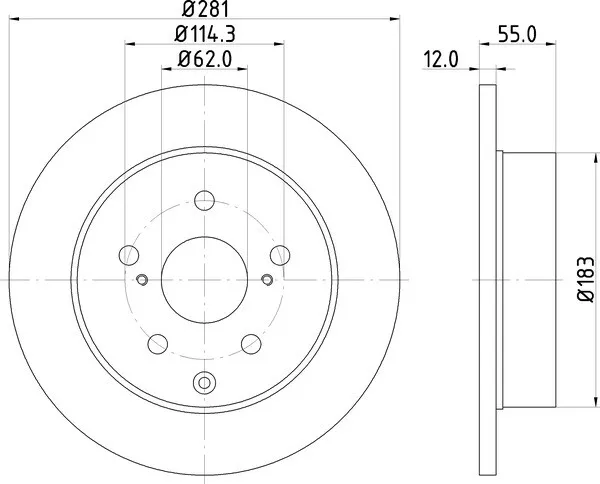 2x Mintex Discs Rear fits Lexus HS 250h Toyota Sai 2.4 Hybrid RAV4 4WD 3.5