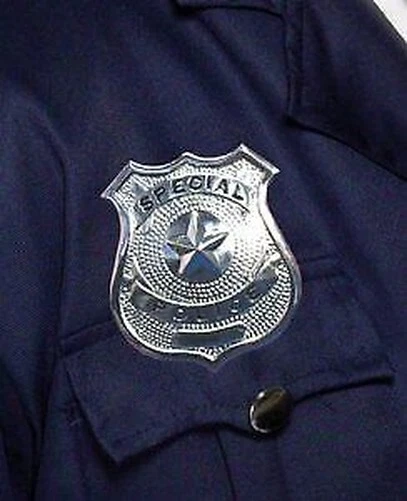 Police Cop Distintivo Ufficiale Metallo Bobby Poliziotto Accessorio Vestito