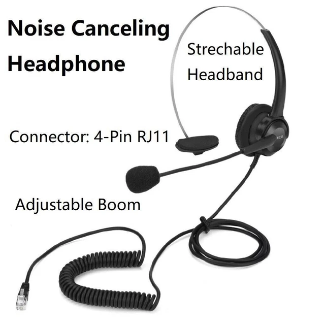 Noise Canceling Mic Headset Earphone Monaural Microphone Headphone 1PC