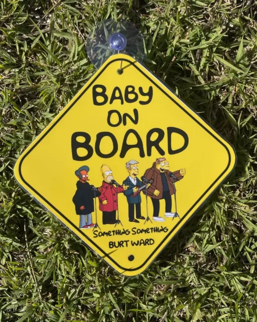 Baby on Board Car Sign Safety Suction Cups Yellow Plastic Vehicle