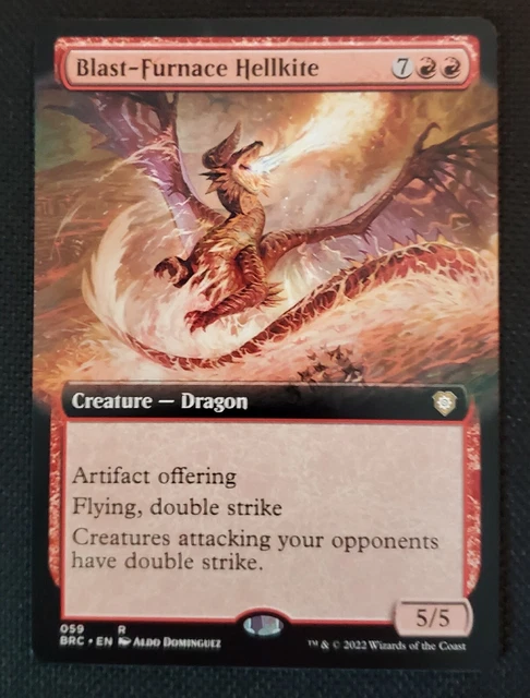 MTG Blast-Furnace Hellkite The Brothers' War Commander 59 Extended Art Rare MTG Blast-Furnace Hellkite The Brothers' War Commander 59 Extended Art Rare