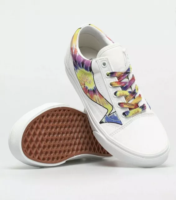 VANS Hombre Old Skool Envuelva Zapatillas en Blanco Multicolor Talla