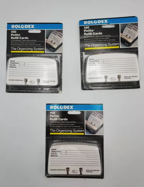 Rolodex Petite Refill Cards 300 New Old Stock Vintage SB-31 1989 Organizer