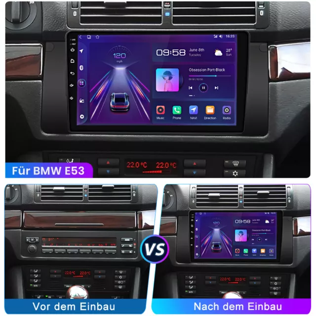 Pour BMW X5 M5 E53 Autoradio Android12 Carplay DAB GPS Navi WIFI Bluetooth 2+32G 3