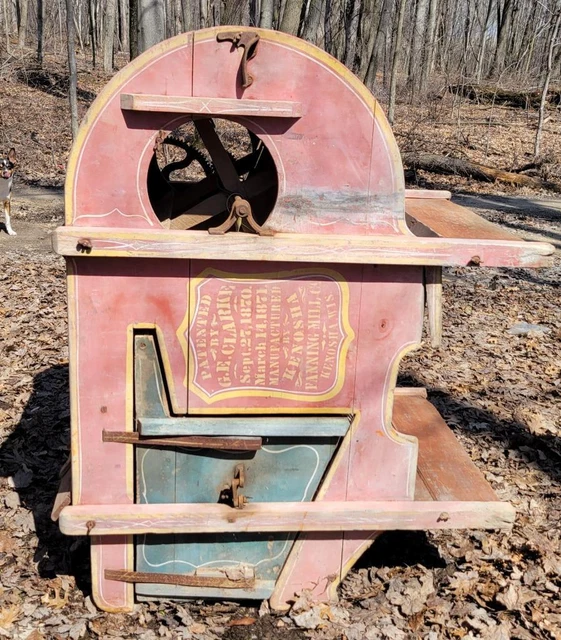 Antique Seed Grain Cleaner Machine Fanning Mill Co. G.E. Clarke Kenosha Wis.1871