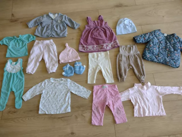 14 tlg Kleidungspaket Mädchen Kleidungsset 56 62 68 Baby Kleidung Babykleidung