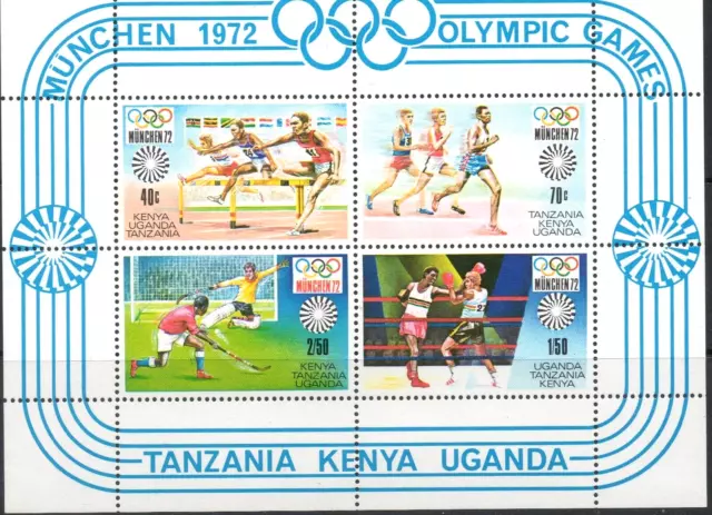 British KUT 1972 QEII Munich Olympic Games set of 4 mini sheet  MNH