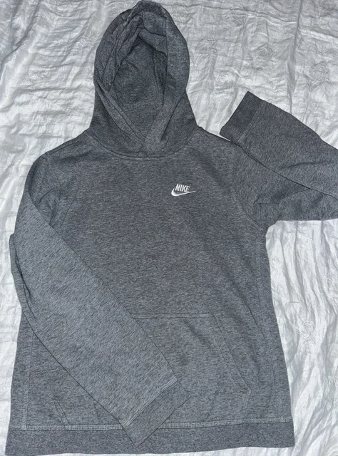 Nike Club Fleece Hoodie Sweatshirt Youth Boys XL Gray