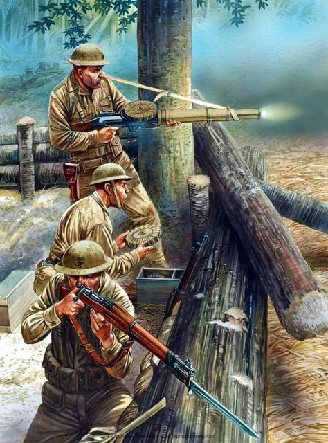 Tableau Sur Toile Soldat Militaire Guerre Mondiale - Format 50x70 Cm - Neuf