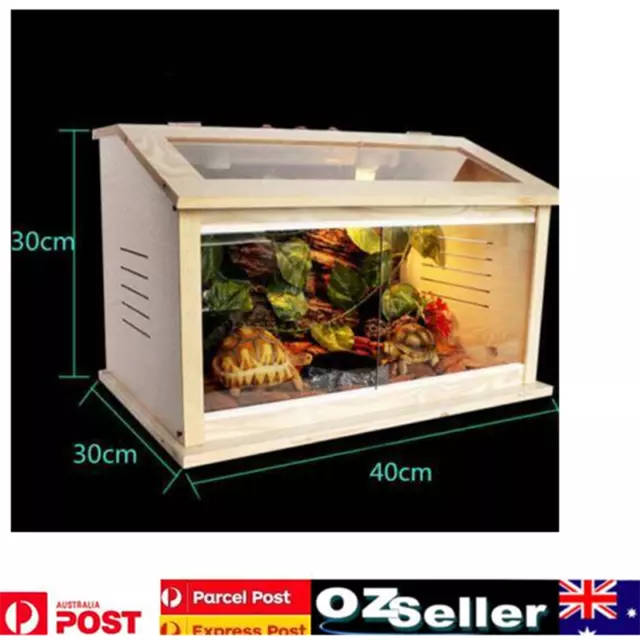 Reptile Lizard Frog Blue Tongue Dragon WoodenTerrarium Enclosure Cage Tank