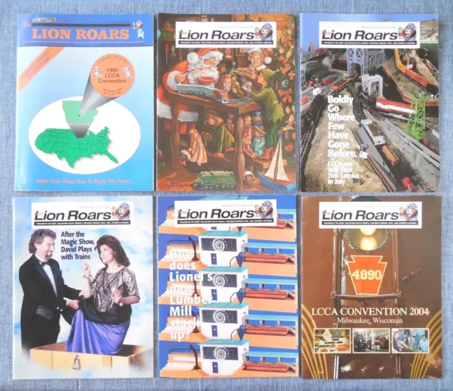 The LION ROARS Magazine lot Lionel Trains Collectors Feb 1995 2003 Oct Dec 2004