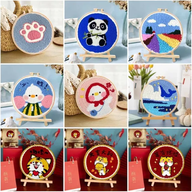 DIY Crafts Poke Embroidery Kit Embroidery Hoop Cross Stitch Kit Needle Punch