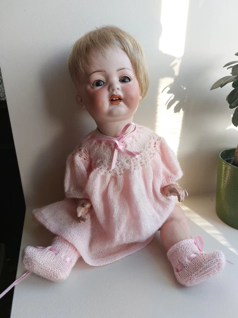 Poupon Ancien SFBJ Moule 247 - Tête Composition 50 Cm - France 1920 - Yeux à Refixer