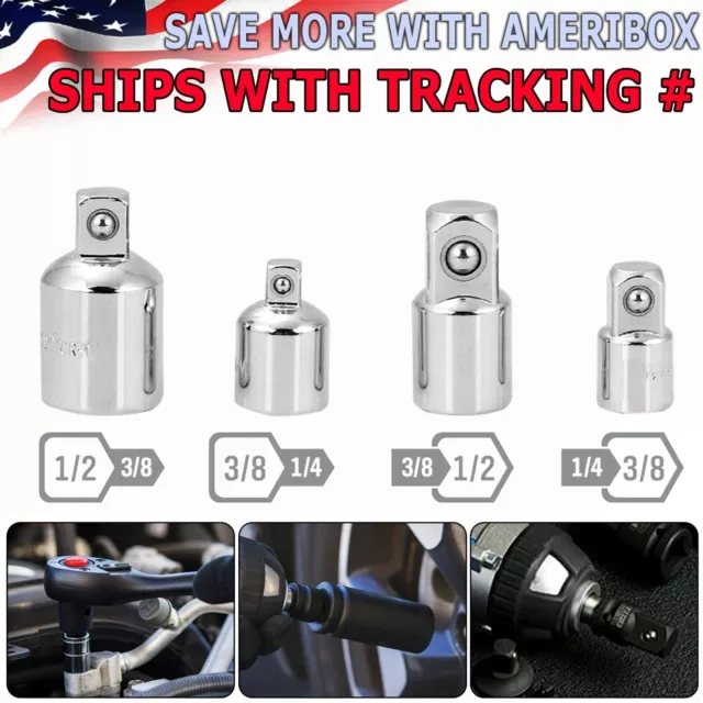 4-pack 3/8" to 1/4" 1/2 inch Drive Ratchet SOCKET ADAPTER REDUCER Air Impact Set