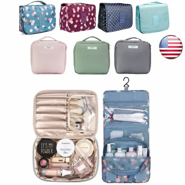 Travel Cosmetic Makeup Bag Toiletry Case Hanging Pouch Beauty Organizer Storage