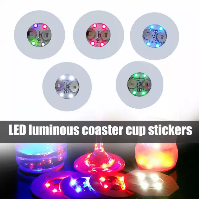 1/10Pcs LED Coaster Light Up Drink Bottle Cup Mat Glow Club Party Bar Decor AU