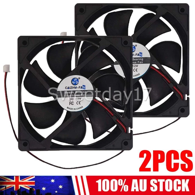 2X 12V 120x120x25mm 12cm dual Ball Bearing PC Brushless Cooling Fan 2Pin 120mm Y