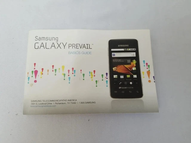 Samsung Galaxy Prevail Basic Guide Booklet