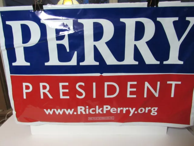 POLITICS (2016) Poster/ Sign: "(RICK) PERRY President" NH Primary (Plastic)**