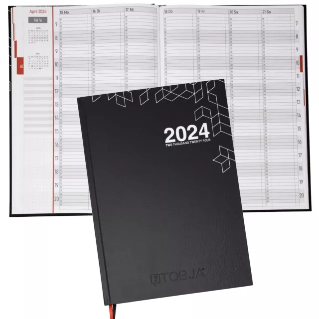 Praxisplaner Buchkalender DIN A4 2024 Reservierungsbuch Kalender Terminplaner