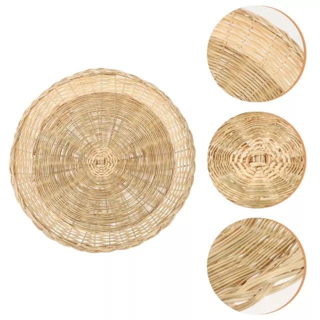Round Bamboo Woven Tray for Food Serving and Drying