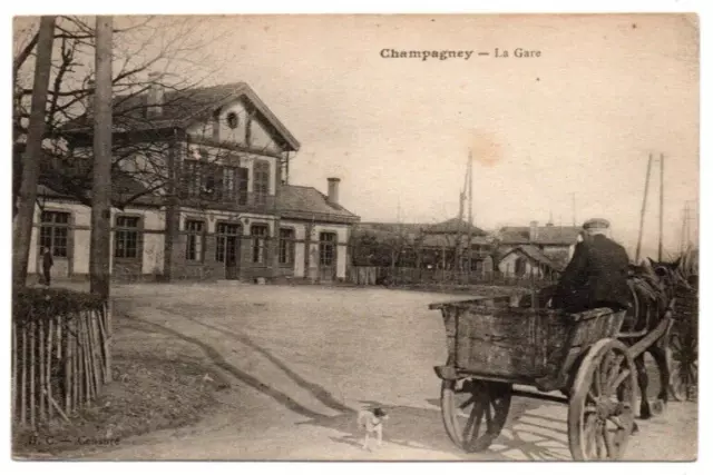 Cpa Animee Neuve / 70 Haute-Saone / Champagney  La Gare