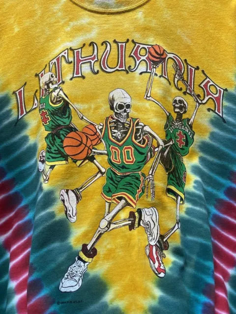Grateful Dead X Lithuania Basket Ball Tie Dye Tshirt Size L Multicolour 3