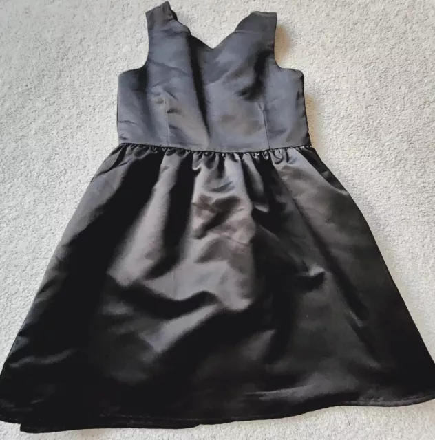 GIRL Scalloped Neck Satin black  Party Dress NWT Size 12