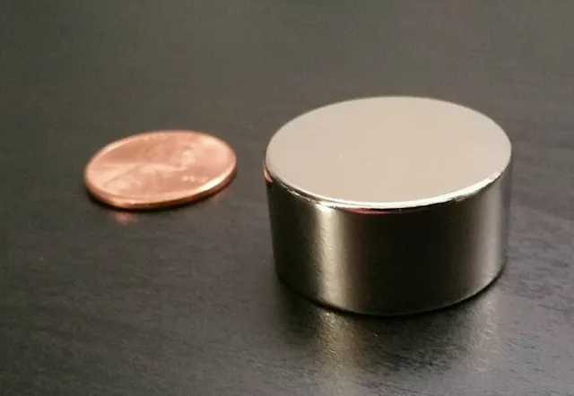 1 Neodymium N52 Disc magnet. Super Strong Rare Earth. 1" x 1/2" Neo Gauss