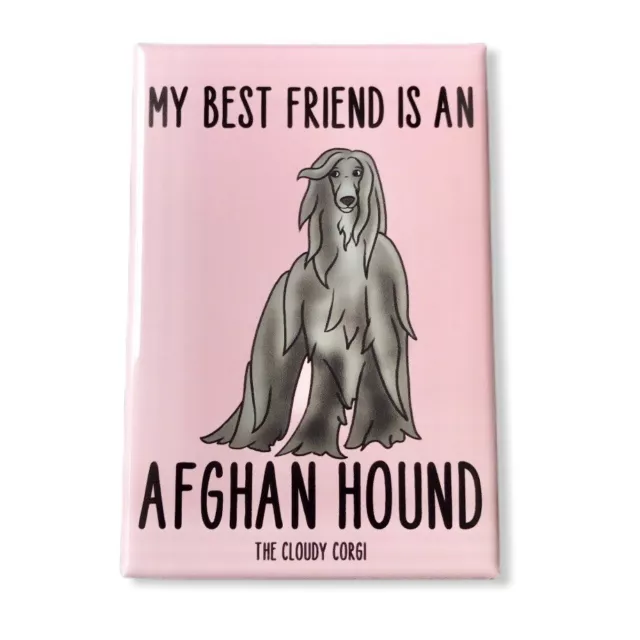 Afghan Hound Dog Magnet Handmade Best Friend Cartoon Art Gifts and Decor