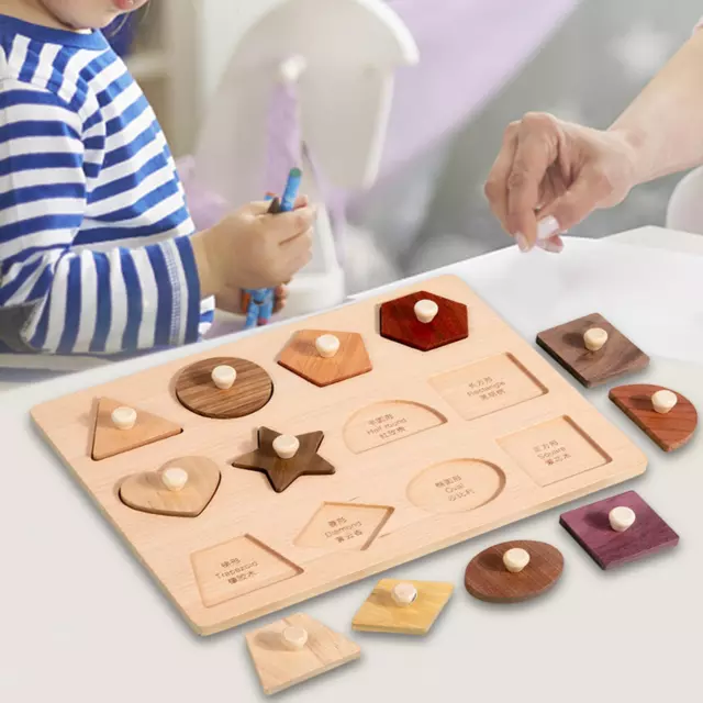 Holzform-Steckpuzzle Feinmotorik für Kinder im Alter von 3 bis 5 Jahren