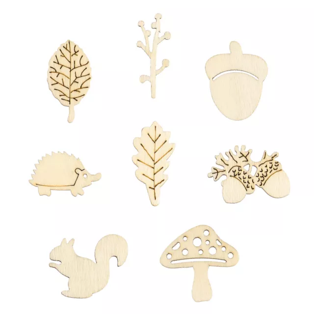 100 Pcs Wooden Christmas Ornaments to Paint Animals Decorations