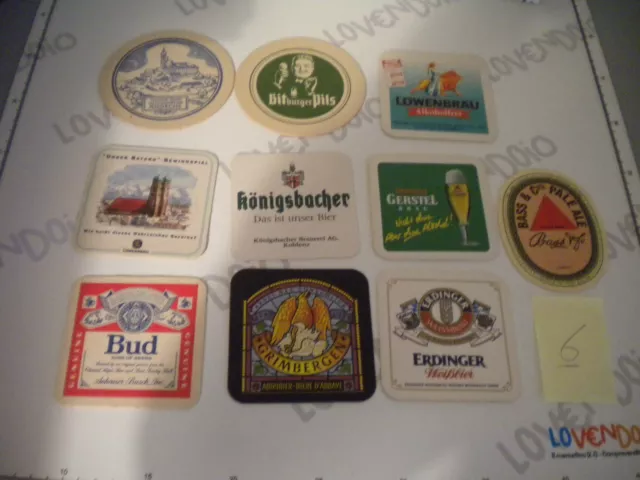 Lote 10 Posavasos Cerveza Todos Diferentes - Beer Coasters Cerveza