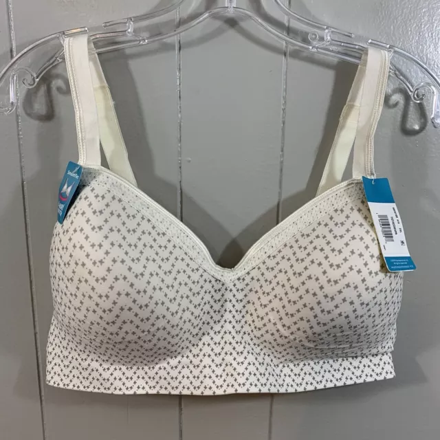 Hanes Full Coverage SmoothTec Band Unlined Wireless Bra G796, Beige - Size  XL
